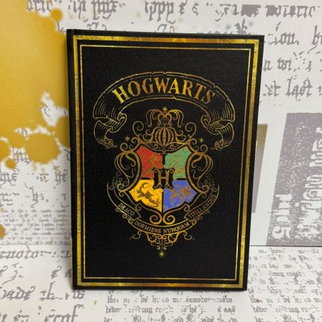 Harry Potter - Carnet A5 noir avec l'emblème de Poudlard