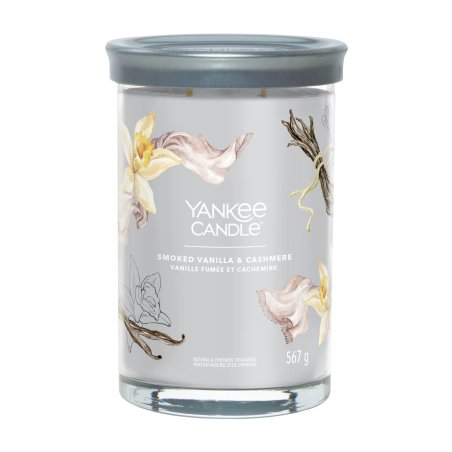 Yankee Candle Signature bougie en cire Cylindre Ambre, Bois de cachemire, Vanille Gris 1 pièce(s)