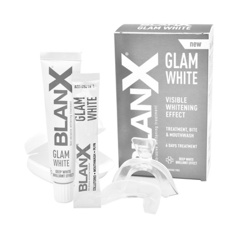 Blanx Glam White Toothpaste 40ml Mouthwash Sachets 6pcs Dental Arch Applicator 1pc