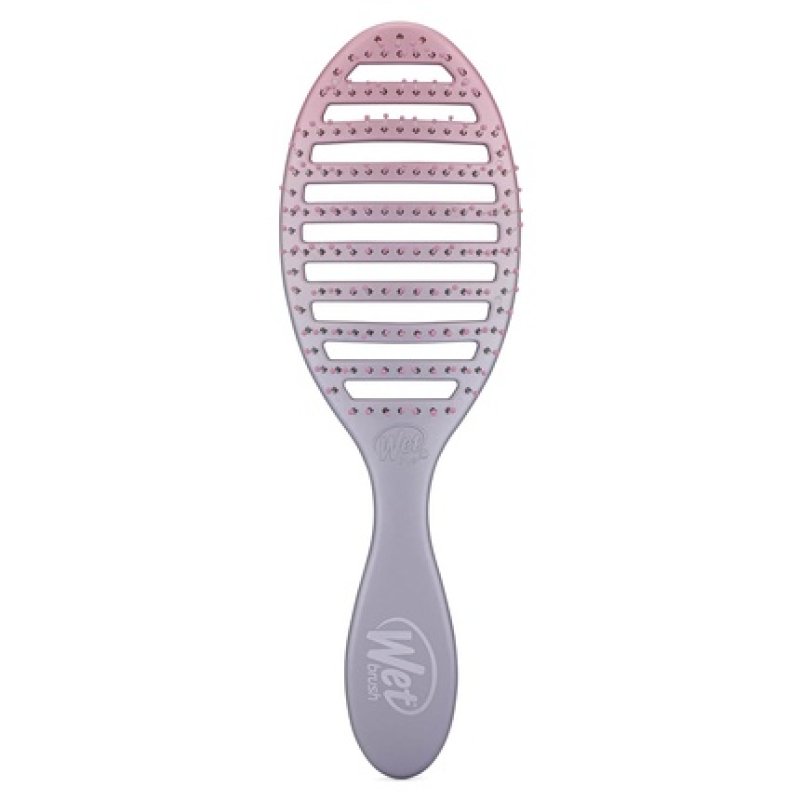 Wet Brush Speed Dry Hair Brush Pink Purple Feel Good Ombre Vented Design Soft HeatFlex Bristles Blow Dry Safe Ergonomic