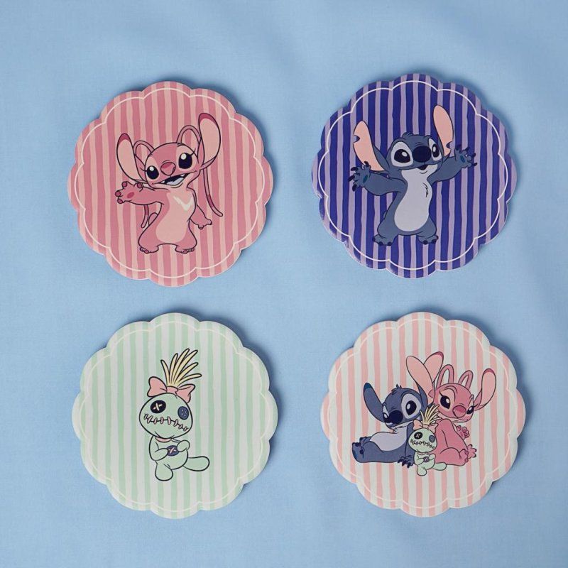 STITCH & ANGEL & SCRUMP - Lot de 4 Sous Verres