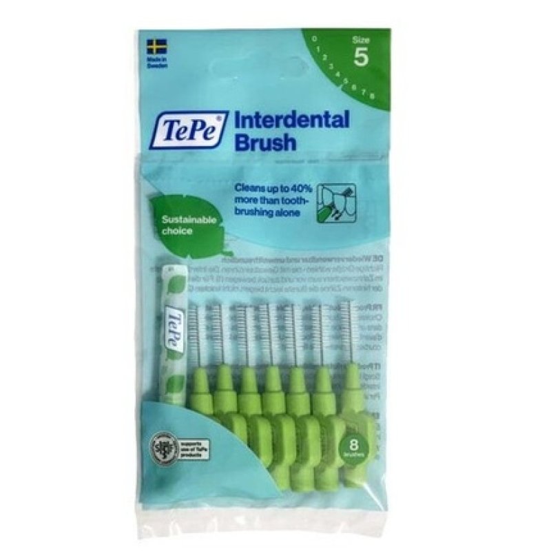 Tepe Original Interdental Brushes 0.8mm Green - Pack of 8