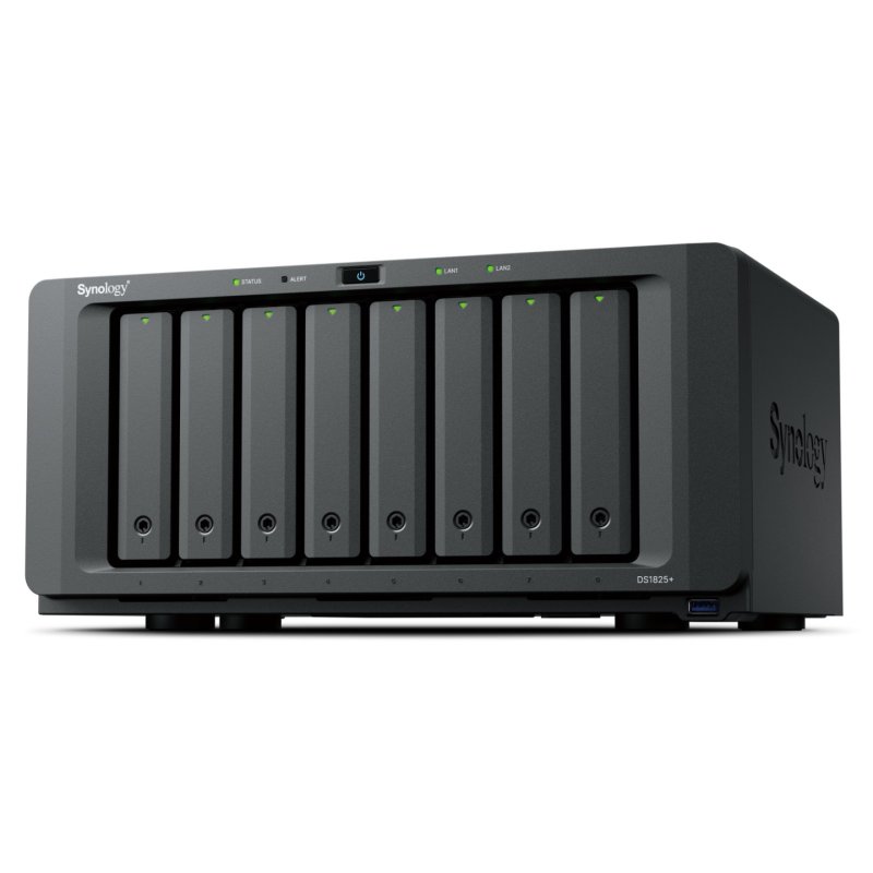 Synology DiskStation DS1825 serveur de stockage NAS Ryzen Embedded V1500B 8 Go DDR4 0 To Noir