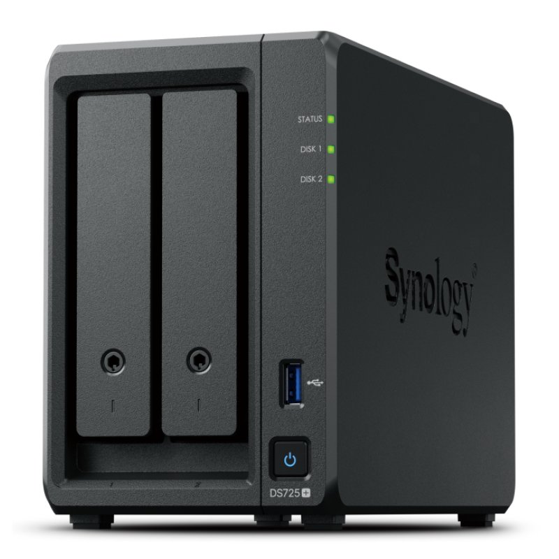 Synology DiskStation DS725 serveur de stockage NAS Ryzen Embedded R1600 4 Go DDR4 0 To Noir