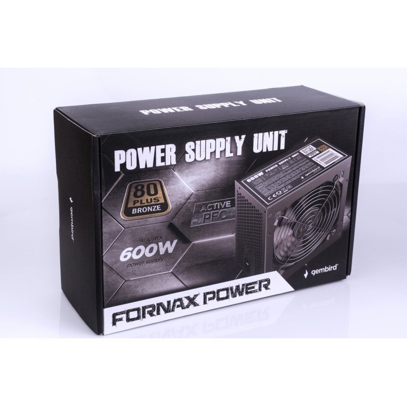 Gembird CCC-PSU80P-BBP-600 unité d'alimentation d'énergie 600 W 24-pin ATX ATX Noir