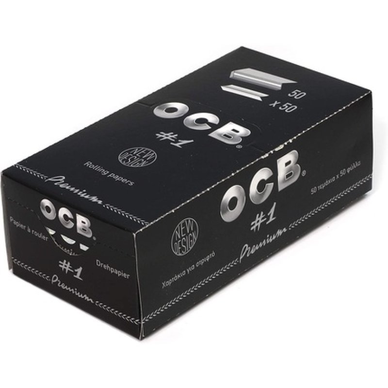 1 Box - Ocb Single Premium No1 Rolling Paper Regular Size 70mm - 2500