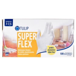 Disposable White Stretch Vinyl Gloves Powder Free Size 7 - Pack of 100