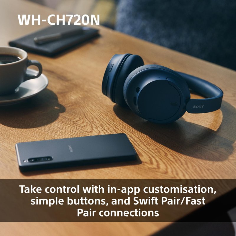 Sony WHCH720NP.CE7 écouteur/casque Avec fil &sans fil Arceau Appels/Musique USB Type-C Bluetooth Bleu