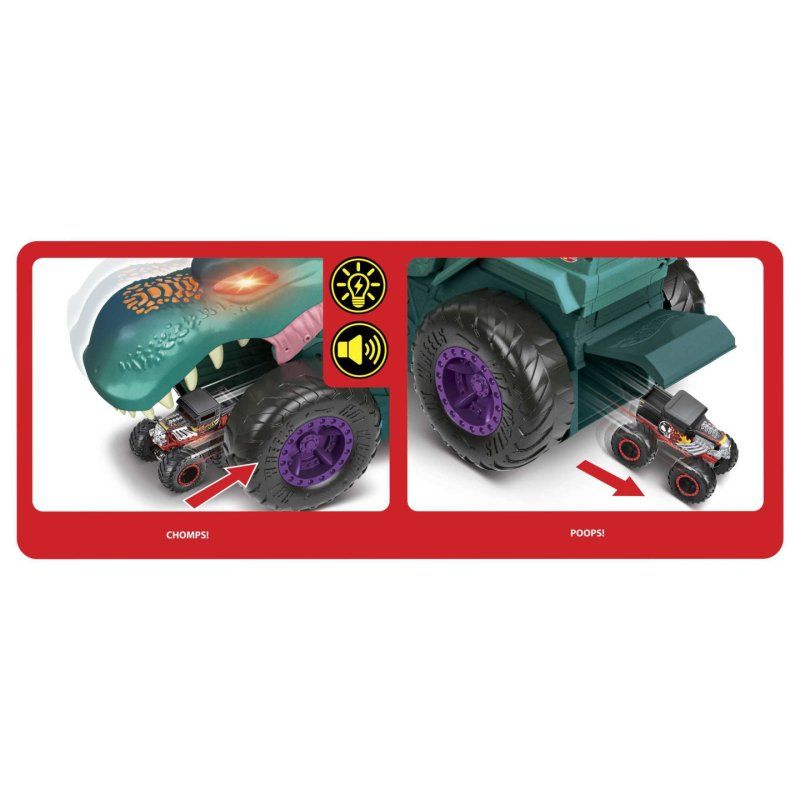 Hot Wheels Monster Trucks Car Chompin’ Mega Wrex Vehicle, For Ages 3 Years & Up