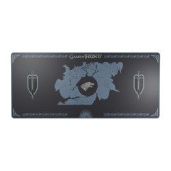 Lexip HBO Game of Thrones – Stark Edition Tapis de souris de jeu Noir, Bleu, Blanc