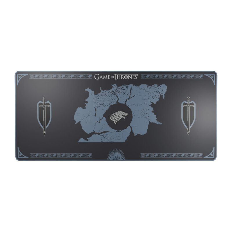 Lexip HBO Game of Thrones – Stark Edition Tapis de souris de jeu Noir, Bleu, Blanc