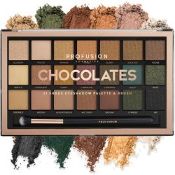 Profusion Cosmetics 21 Shade Eyeshadow Palette Collection with Brush - Chocolates