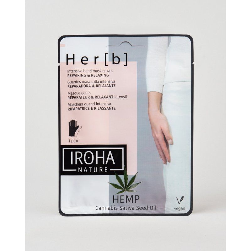 Iroha Nature Repairing & Relaxing Gloves Mask - Hemp 1 pair