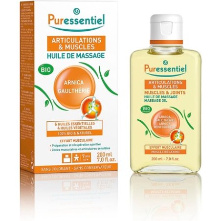 Puressentiel Muscle Relaxing Organic Massage Oil with Arnica and Wintergreen 100ml