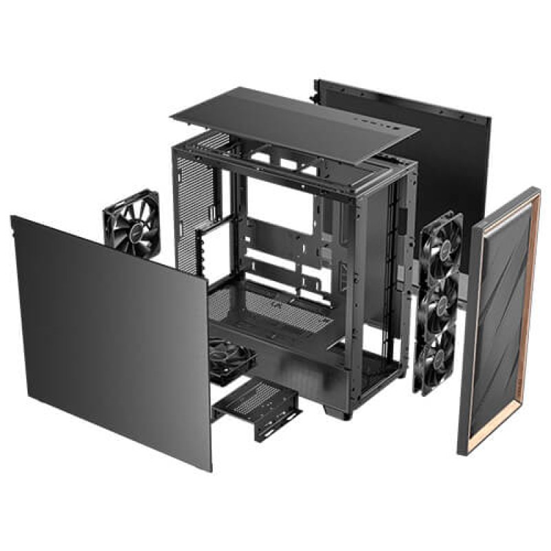 CAJA ANTEC FLUX SE ATX WOOD NEGRO 2XUSB SN FUENTE