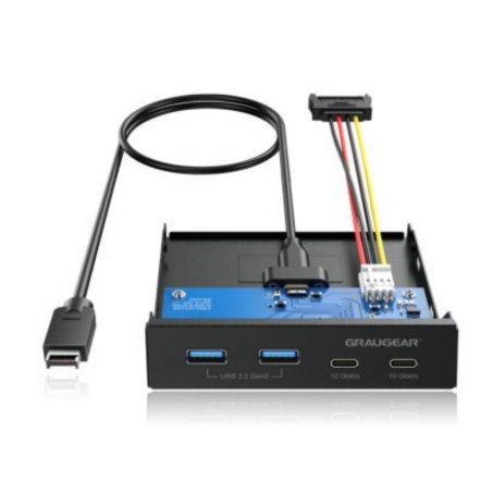 GRAUGEAR Multi Frontblende 4-Fach USB-HUB. 2x USB-C.2x USB-A retail