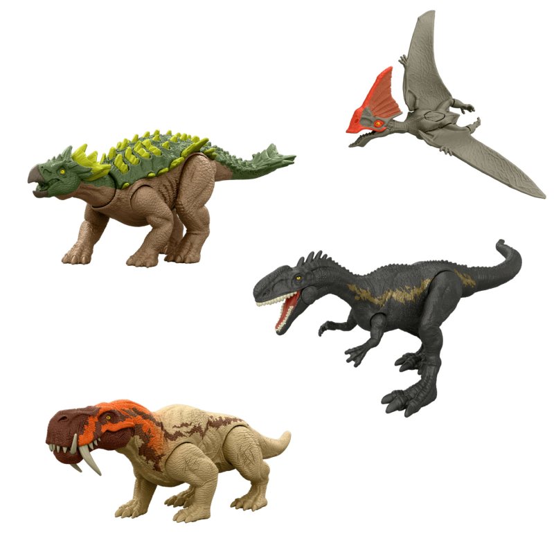 Jurassic World Rebirth Strike Attack Monolophosaurus Dinosaur Toy, Single Strike Action, Authentic & Posable