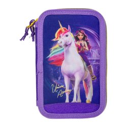 Stor - Unicorn Academy - Filled double pencil case - 19.5 x 12.5 x 5 cm
