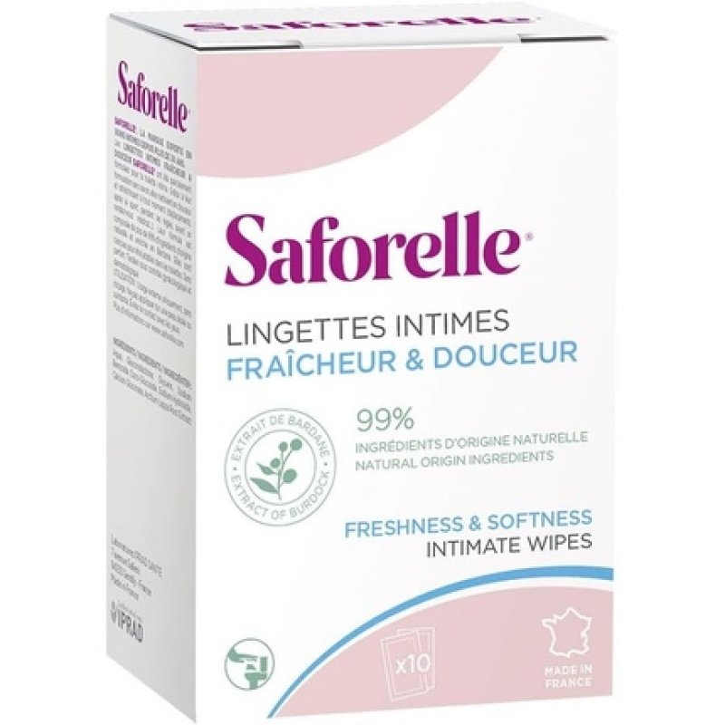 Saforelle Intimate Hygiene Wipes - Pack of 10