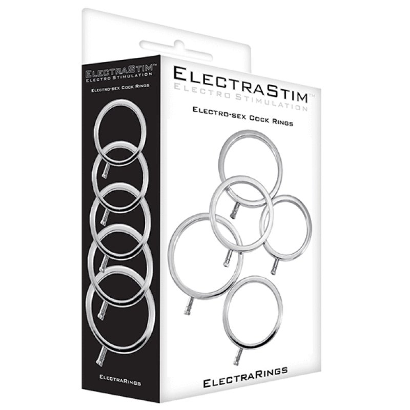 ELECTRASTIM - ELECTRARINGS METAL PENIS RINGS PACK OF 5