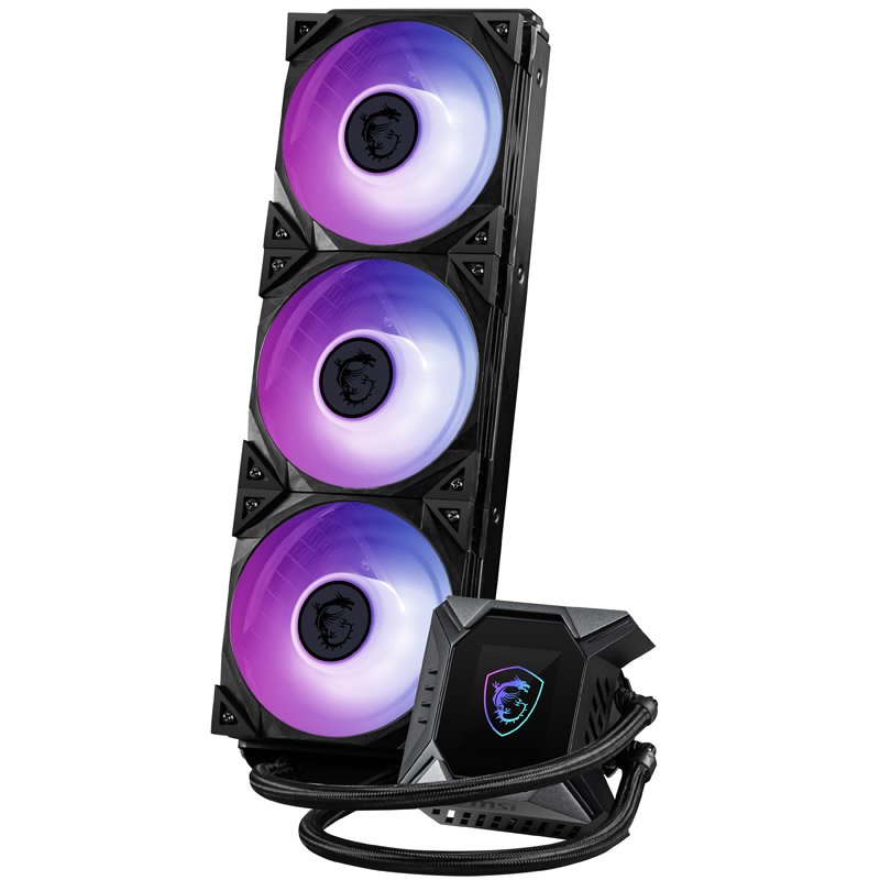 MSI MPG CORELIQUID K360 Liquid CPU Cooler '360mm Radiator, 2.4'' LCD display with fan, 3x 120mm ARGB PWM Fan, Center, Su