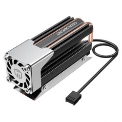 GRAUGEAR G-M2HS03-F système de refroidissement d’ordinateur Disque électronique Noir, Argent