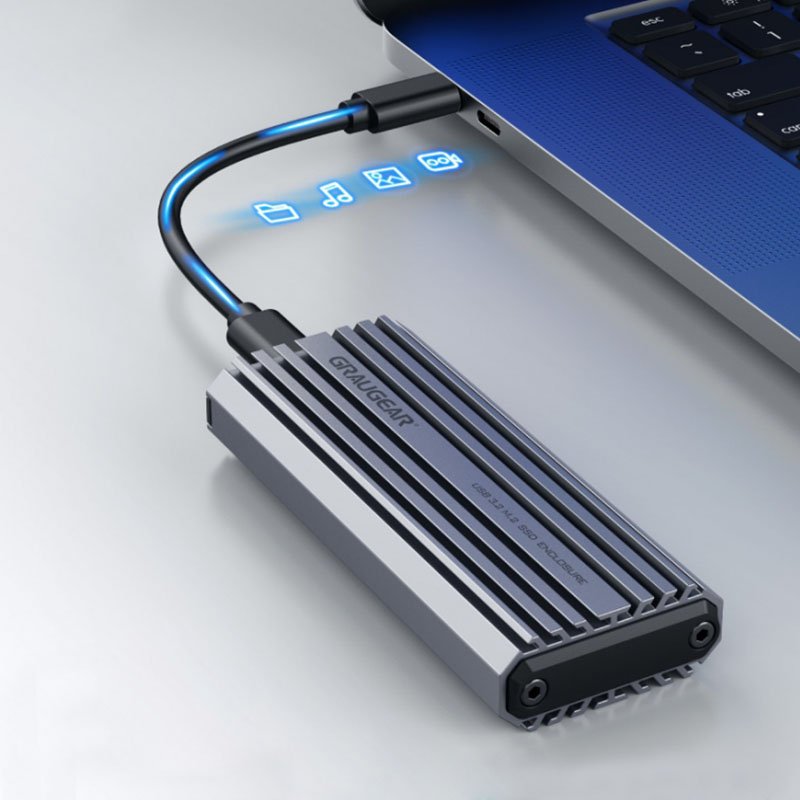 External enclosure for M.2 NVMe M-Key SSD