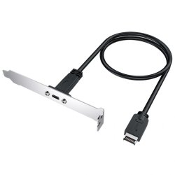 USB Type-E to USB Type-C® expansion cable with PCI slot bracket, USB 3.2 Gen 2, 10Gbit/s, max. 100w