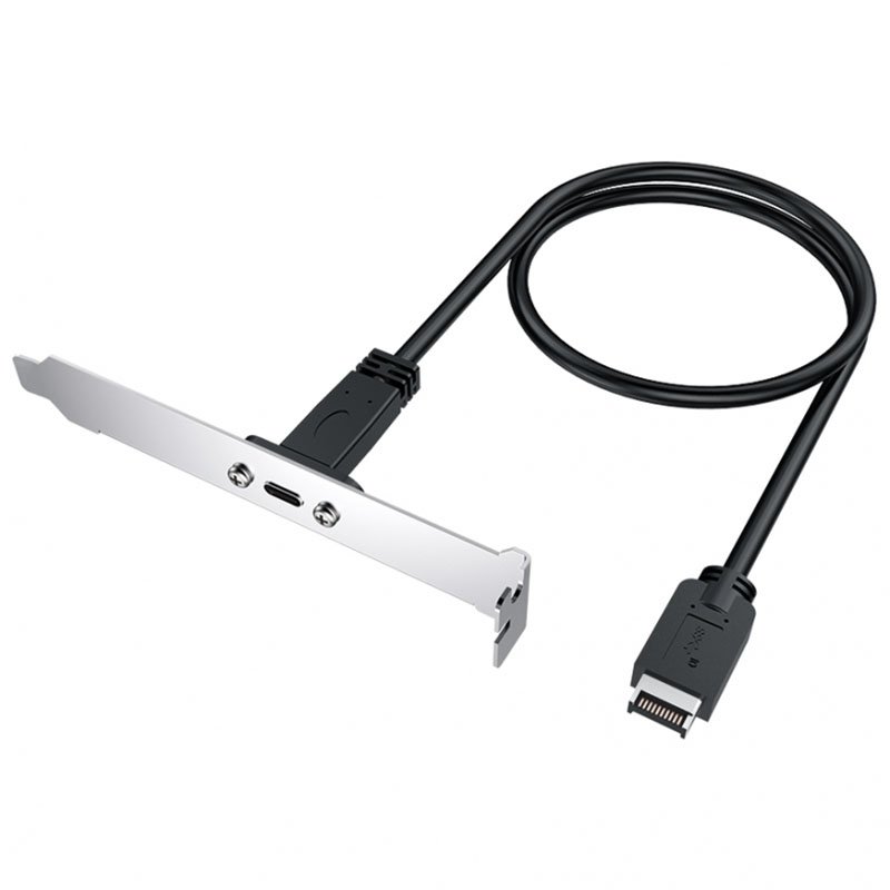 USB Type-E to USB Type-C® expansion cable with PCI slot bracket, USB 3.2 Gen 2, 10Gbit/s, max. 100w