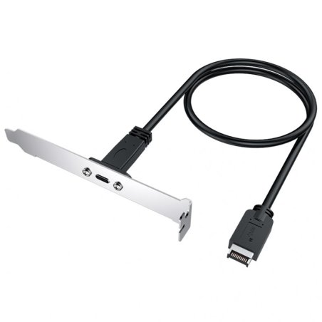 USB Type-E to USB Type-C® expansion cable with PCI slot bracket, USB 3.2 Gen 2, 10Gbit/s, max. 100w