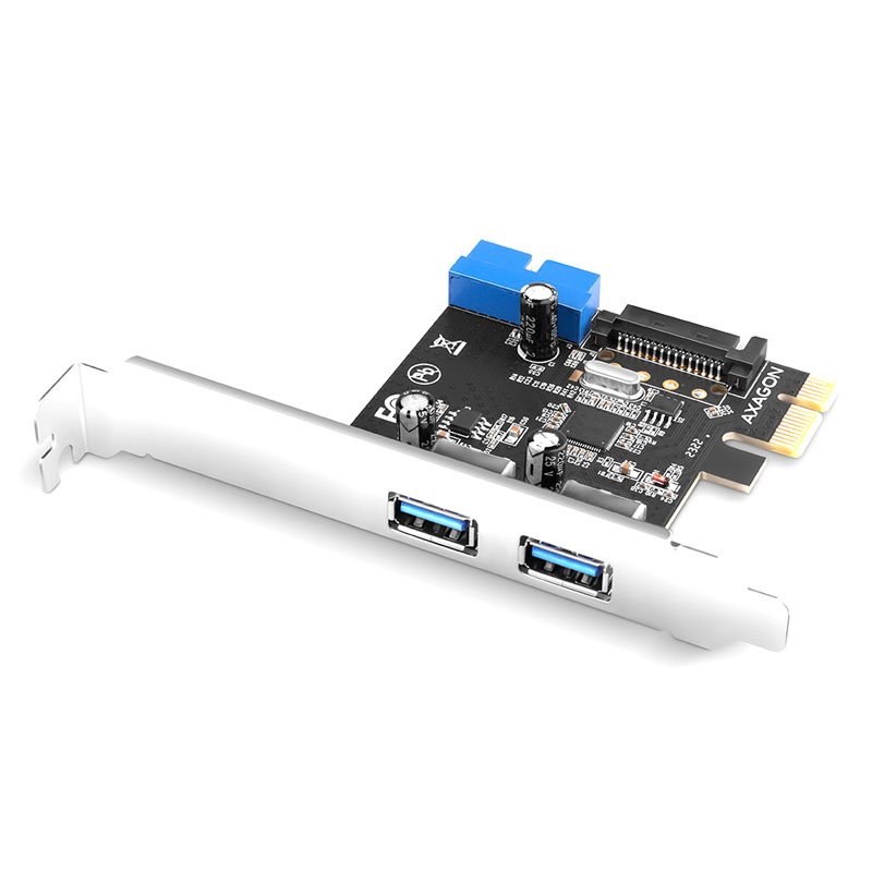 AXAGON PCEU-232VLS PCIe Adapter 2+2x USB3.0 UASP VIA + LP, 15-pin SATA Stromversorgung