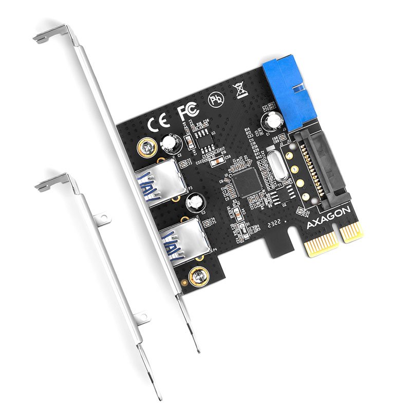AXAGON PCEU-232VLS PCIe Adapter 2+2x USB3.0 UASP VIA + LP, 15-pin SATA Stromversorgung