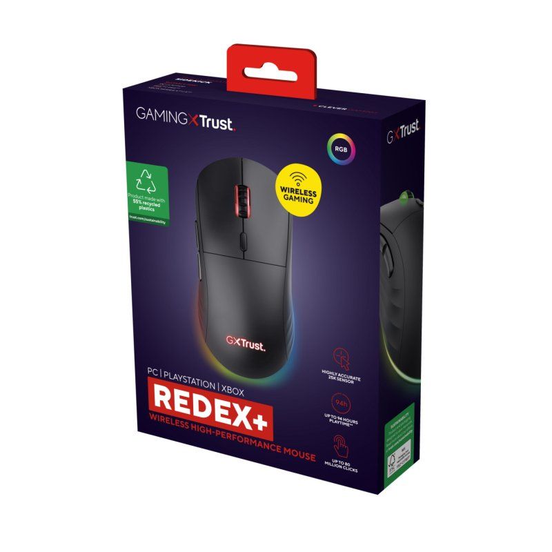 Trust GXT 927 Redex mouse Gaming Right-hand RF Wireless USB Type-A Laser 25600 DPI