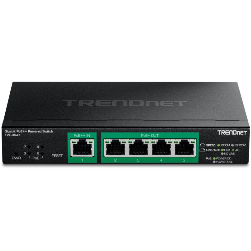 5-PORT GIGABIT POE POWERED MGD SWITCH WITH POE PASSTHROUGH