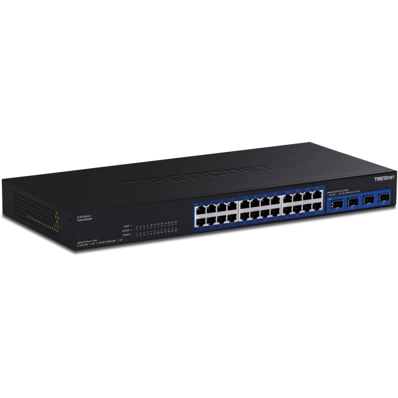 Trendnet TEG-S50284 commutateur réseau Non-géré 2.5G Ethernet (100/1000/2500) Noir