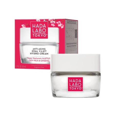 Hada Labo Tokyo Red Oval V-Lift Anti-Wrinkle Day and Night Cream 50ml - Anti Aging Cream for Women - Face Cream for