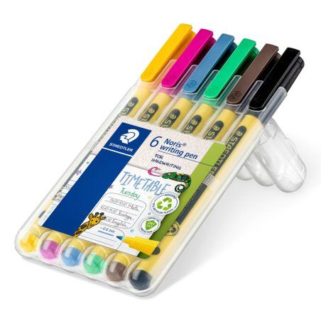 Staedtler Noris writing pen 307 stylo fin Noir, Bleu, Marron, Vert, Rose, Jaune 6 pièce(s)
