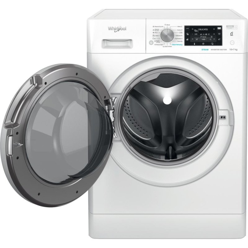 Whirlpool FFWDD 1076258 SV EE machine à laver avec sèche linge Pose libre Charge avant Blanc E