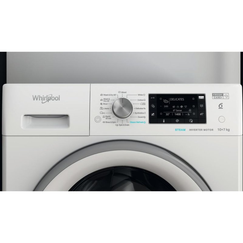Whirlpool FFWDD 1076258 SV EE washer dryer Freestanding Front-load White E