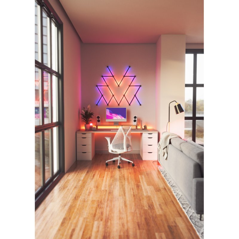 Nanoleaf Lines 60 Degrees Skins (9-Skins), Matte Black, Snap-On Covers for 60 Degree Lines Only