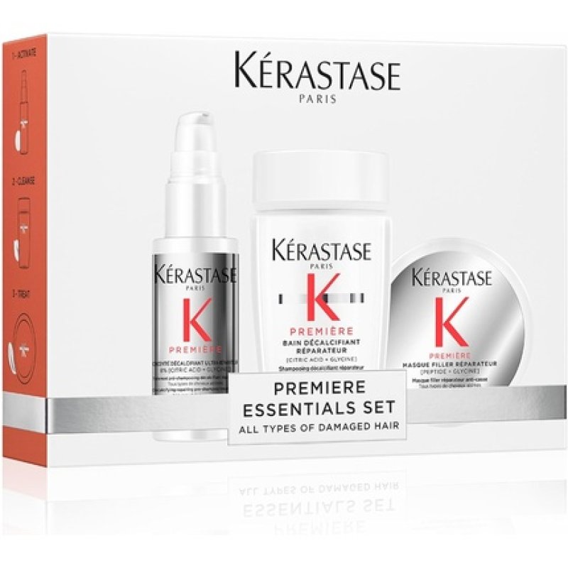 Kérastase Première Discovery Gift Set with Bonding Pre-Shampoo Treatment, Advanced Repairing Shampoo, and Deep