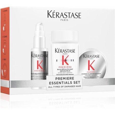 Kérastase Première Discovery Gift Set with Bonding Pre-Shampoo Treatment, Advanced Repairing Shampoo, and Deep