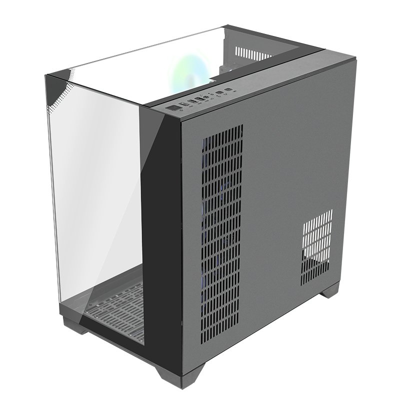 Boitier Moyen Tour ATX iTek Dark Cave Pano RGB avec panneaux vitrés (Noir)