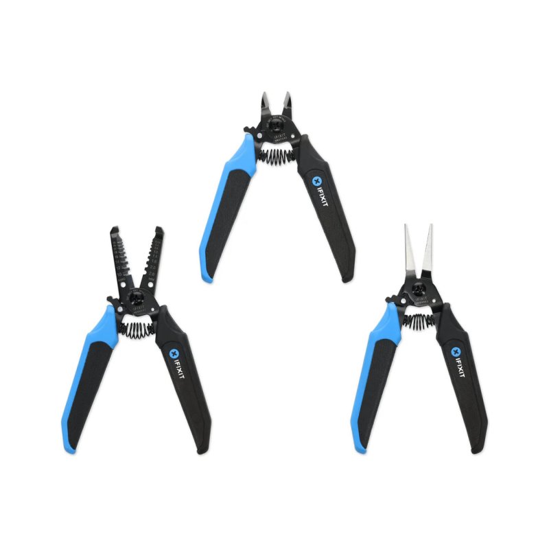 iFixit Mandible Pliers Set Komplett-Set: Enthält eine Abisolierzange, einen Elektronik-Seitenschneider und eine