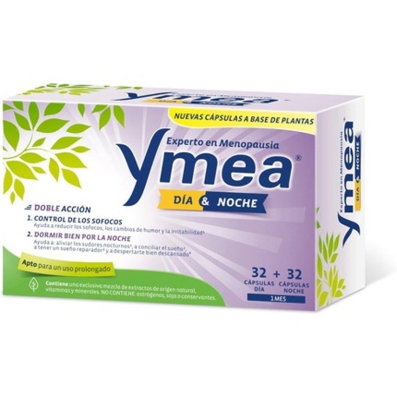 Ymea Menopause Day and Night Treatment for Hot Flashes and Sleep 1 Month Supply 64 Capsules