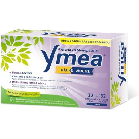 Ymea Menopause Day and Night Treatment for Hot Flashes and Sleep 1 Month Supply 64 Capsules
