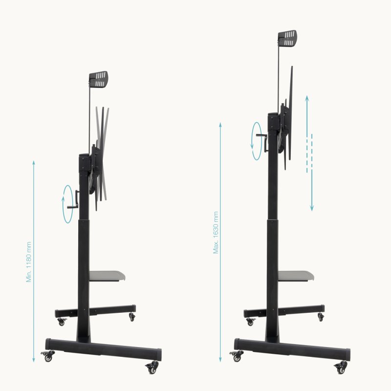 SOPORTE SUELO RUEDAS REGULABLE AQUILES 60-100"
