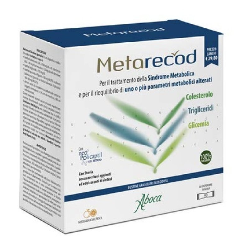 Metarecod 40 Bustine Granulari X 2.5g Gusto Arancia E Pesca