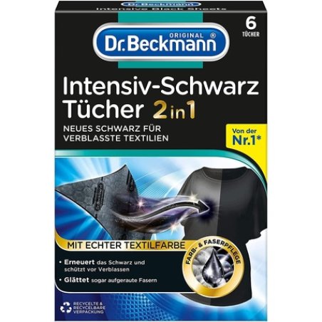 Intensiv-Schwarz-Tücher 2in1, 6 Tücher