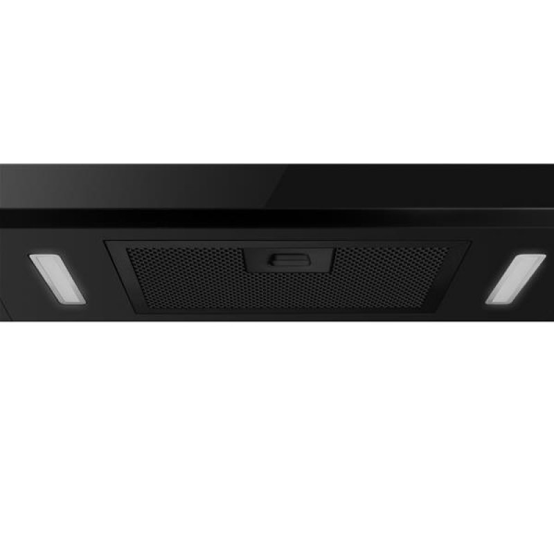 Hotte déco murale inclinée 90cm , Verre Noir , Aspiration : 594m3/h , G *